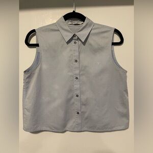 T Alexander Wang Cropped Sleeveless Button Down